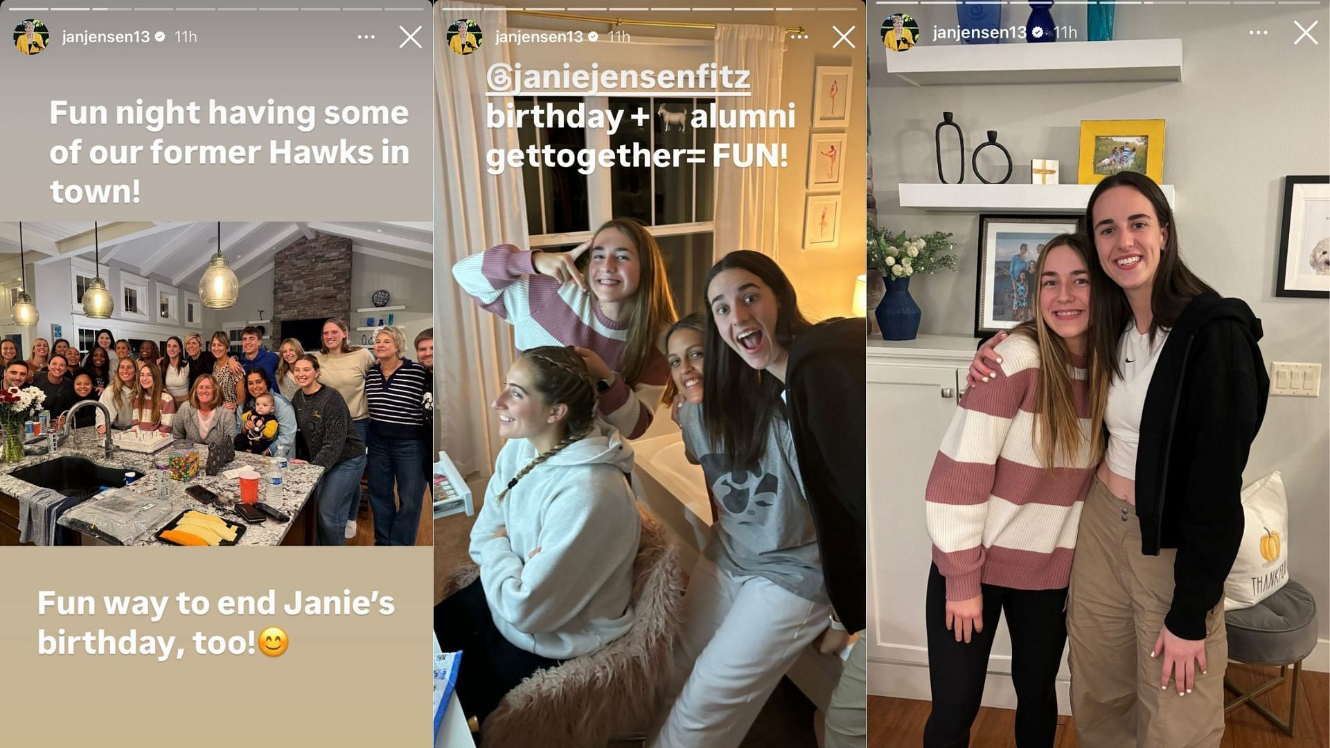 Jan Jensen Instagram story with the former Hawkeyes (Credits: Instagram/@janjensen13)